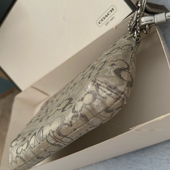 Coach Metallic Silver Signature Collection Wristlet - Picture 7 of 7